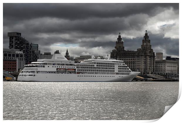 Silver Whisper`s Liverpool visit Print by Rob Lester