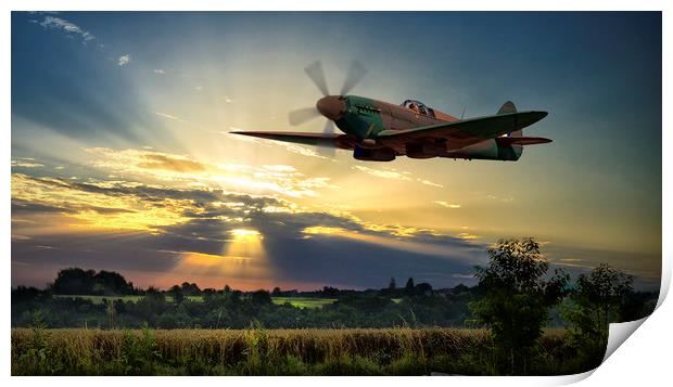 Spitfire, Morning Sortie Print by Rob Lester