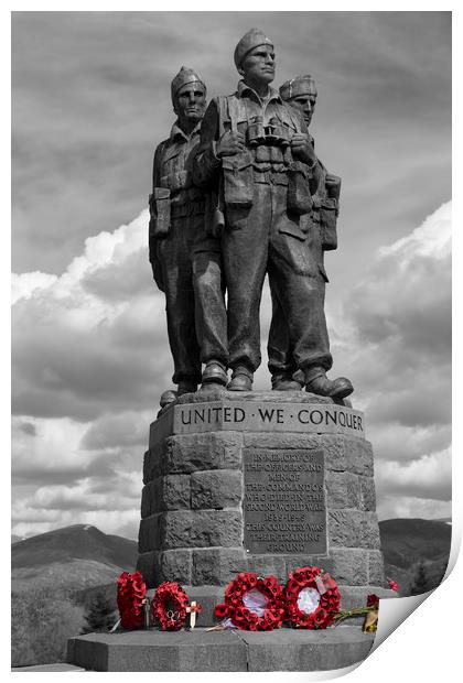 Commando Memorial, Spean Bridge. col pop. Print by Rob Lester