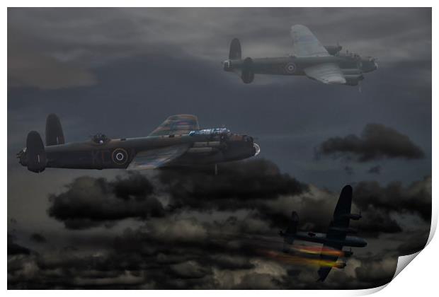 Avro Lancasters_ The Heros Fall Print by Rob Lester