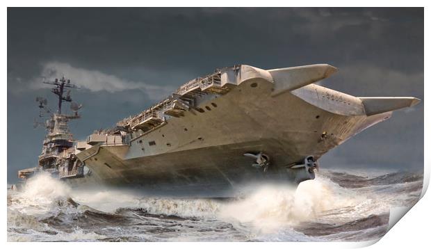 USS Intrepid Rules the ocean Print by Rob Lester