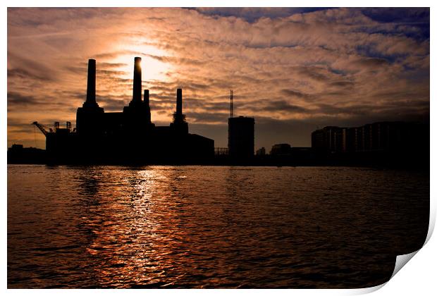 Battersea Power Station River Thames London Print by Andy Evans Photos