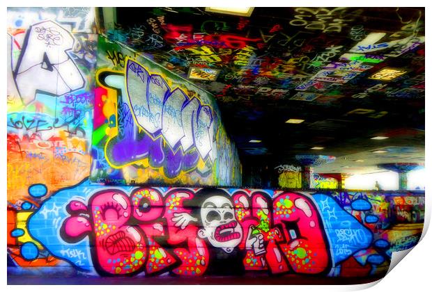 Graffiti Street Art The Undercroft Southbank Skate Park London Print by Andy Evans Photos