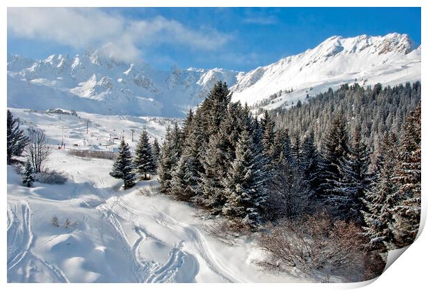 Courchevel 1850 Three Valleys Ski Resort French Alps France Print by Andy Evans Photos