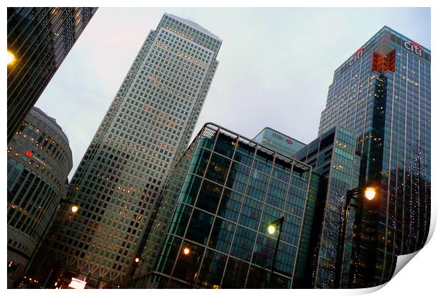 Canada Square Canary Wharf London Docklands England Print by Andy Evans Photos