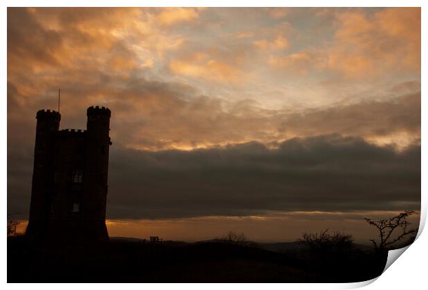 Broadway Tower Sunset Cotswolds Worcestershire Print by Andy Evans Photos