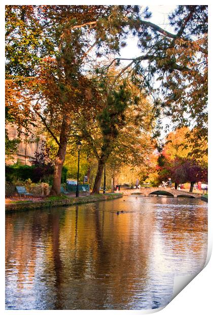 Bourton on the Water Autumn Trees Cotswolds Print by Andy Evans Photos