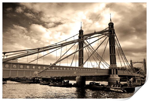 Albert Bridge Chelsea and Battersea London UK Print by Andy Evans Photos