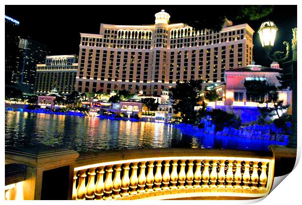 Bellagio Hotel Las Vegas Nevada America USA Print by Andy Evans Photos