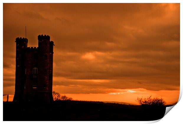 Broadway Tower Sunset Cotswolds Worcestershire Print by Andy Evans Photos