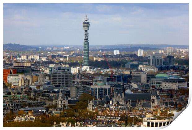 BT Tower London Skyline Cityscape England UK Print by Andy Evans Photos