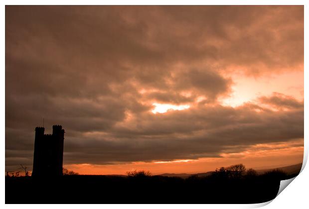 Majestic Sunset Over Iconic Broadway Tower Print by Andy Evans Photos