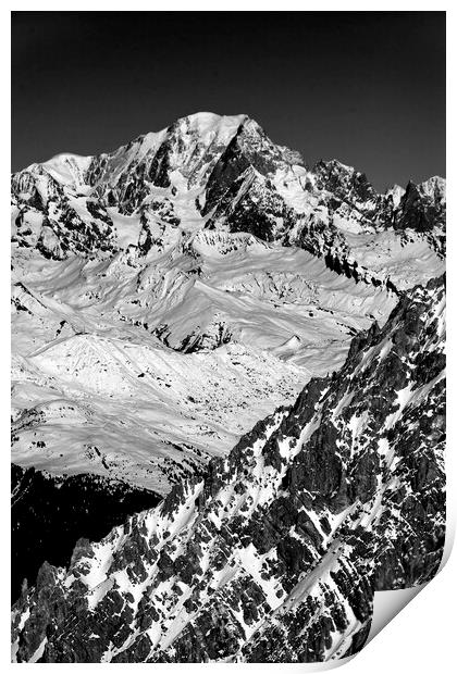 Mont Blanc Meribel French Alps France Print by Andy Evans Photos