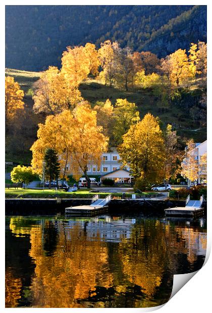 Majestic Autumn Fjord Print by Andy Evans Photos