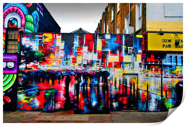 Graffiti Street Art Camden Town London Print by Andy Evans Photos