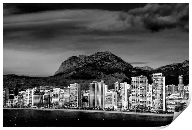 Benidorm Levante Beach Costa Blanca Spain Print by Andy Evans Photos