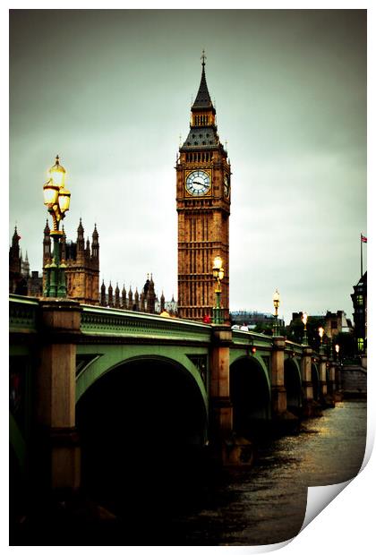 Big Ben Queen Elizabeth Tower Westminster Bridge Print by Andy Evans Photos