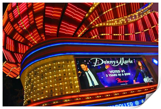 Donny And Marie Osmond Flamingo Hotel Las Vegas Print by Andy Evans Photos