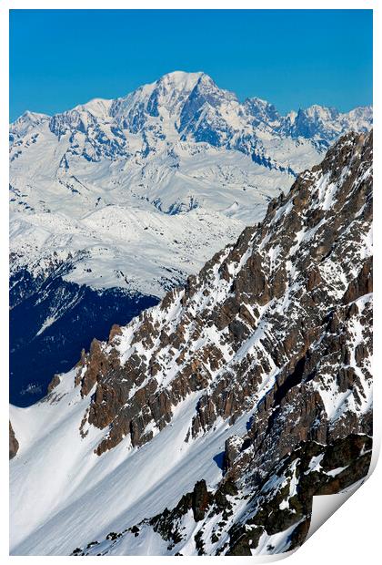 Mont Blanc Meribel French Alps France Print by Andy Evans Photos