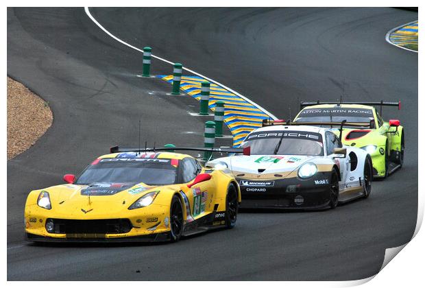 Thundering Corvette Roars to Victory Print by Andy Evans Photos