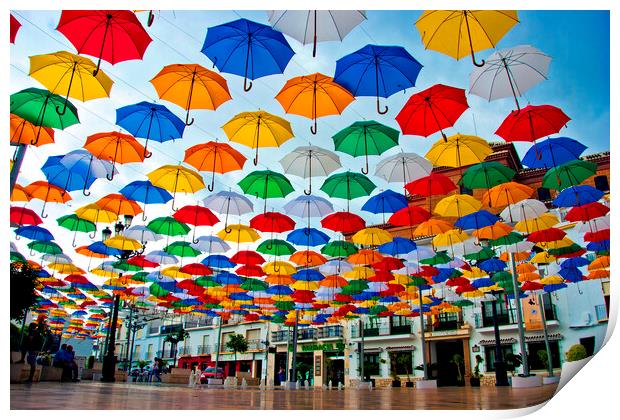 Vibrant Umbrella Canopy in Torrox Print by Andy Evans Photos