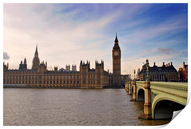 Quintessential Thames Vista: Westminster's Icons Print by Andy Evans Photos