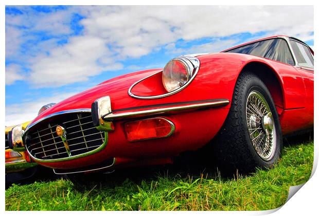 Iconic E-Type Jaguar: A Timeless Classic Print by Andy Evans Photos
