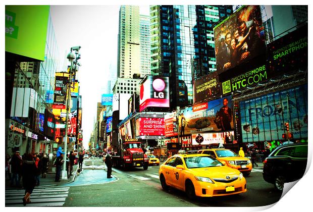 Manhattan's Vibrant Pulse: Times Square Print by Andy Evans Photos