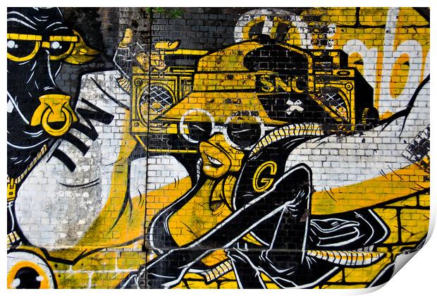 Vibrant Urban Expression: Digbeth Graffiti Art Print by Andy Evans Photos