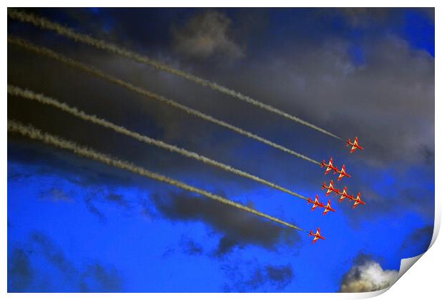 Red Arrows Display Team In Formation Print by Andy Evans Photos