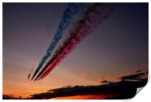 Red Arrows Display Team In Formation Print by Andy Evans Photos