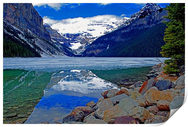 Lake Louise Victoria Glacier Banff National Park Alberta Canada Print by Andy Evans Photos