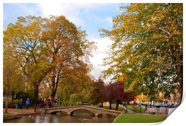 Autumn Trees Bourton on the Water Cotswolds Gloucestershire Print by Andy Evans Photos