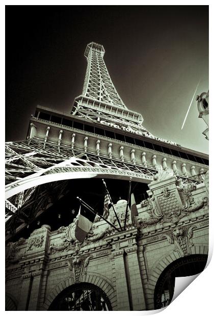 Eiffel Tower Paris Hotel Las Vegas America Print by Andy Evans Photos