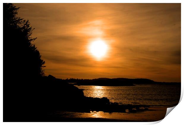 Sunset Long Beach Tofino Vancouver Island Canada Print by Andy Evans Photos