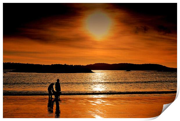 Sunset Long Beach Tofino Vancouver Island Canada Print by Andy Evans Photos