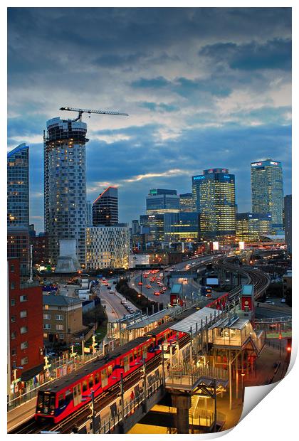 Canary Wharf skyscrapers London Docklands Print by Andy Evans Photos