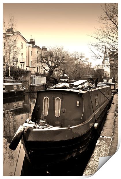 Narrow boat Grand Union Canal Camden Print by Andy Evans Photos