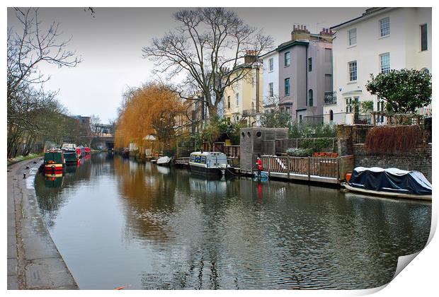 Narrow boats Grand Union Canal Camden Print by Andy Evans Photos