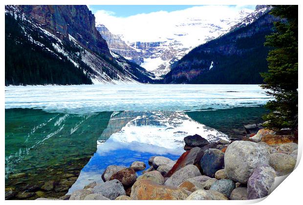 Lake Louise Victoria Glacier Canada Print by Andy Evans Photos