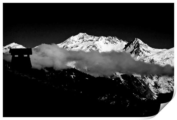 Mont Blanc from La Tania 3 Valleys French Alps Print by Andy Evans Photos