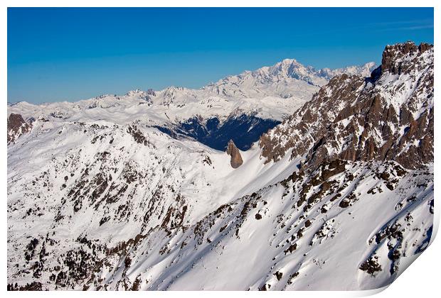 Mont Blanc Mont Vallon Meribel Mottaret France Print by Andy Evans Photos