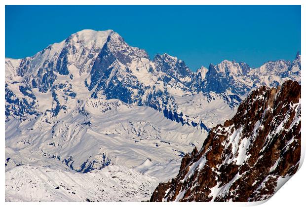 Mont Blanc Mont Vallon Meribel Mottaret France Print by Andy Evans Photos