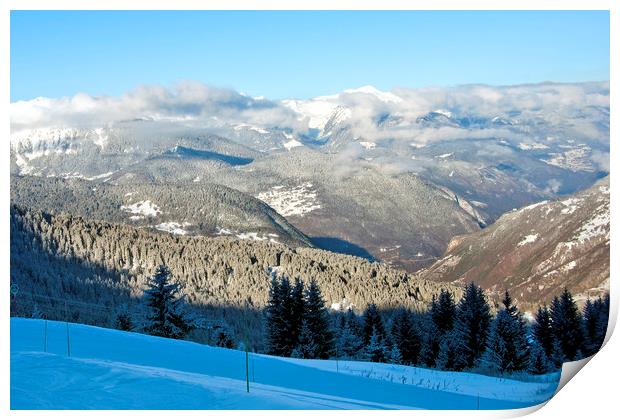 Courchevel La Tania 3 Valleys ski area France Print by Andy Evans Photos