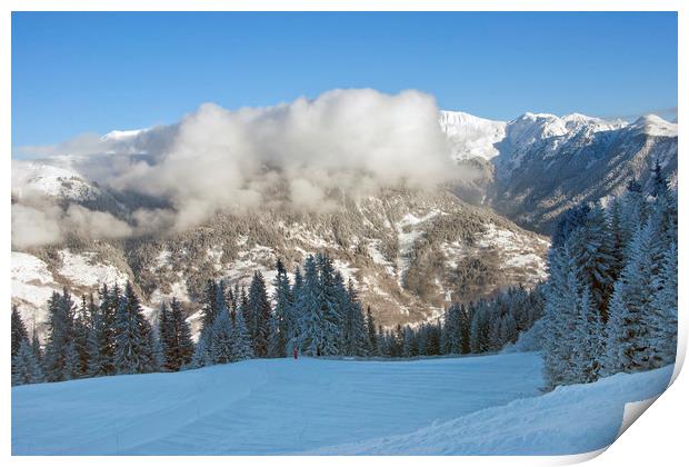 Courchevel La Tania 3 Valleys ski area France Print by Andy Evans Photos