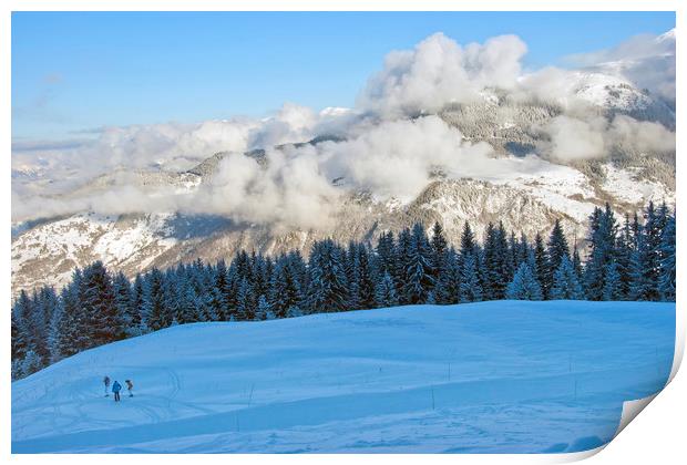 Courchevel La Tania 3 Valleys ski area France Print by Andy Evans Photos