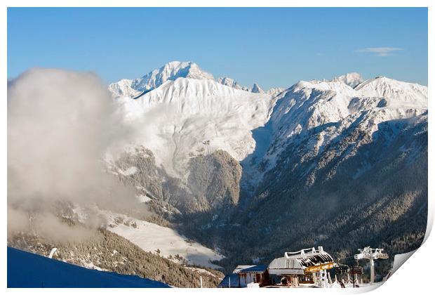 Courchevel La Tania Mont Blanc France Print by Andy Evans Photos