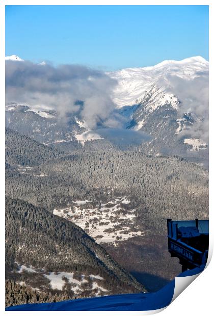 French Alps from Courchevel La Tania France Print by Andy Evans Photos