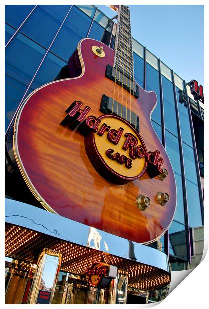 Hard Rock Cafe Guitar Las Vegas America Print by Andy Evans Photos