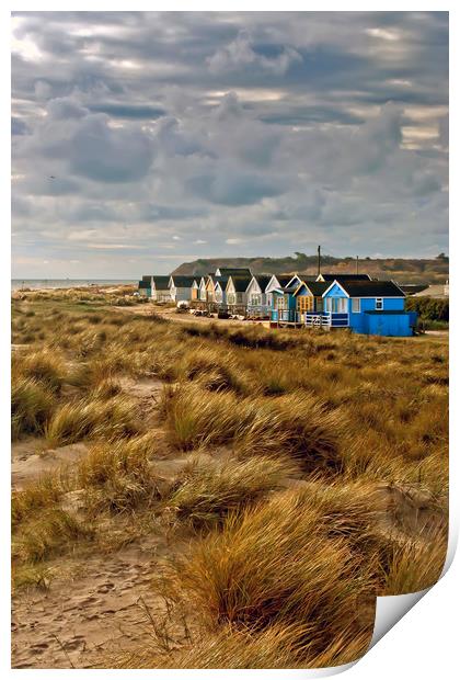 Hengistbury Head Beach Huts Dorset Print by Andy Evans Photos